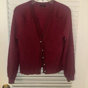 Women's Burgundy Cardigan Sweater - size small petite